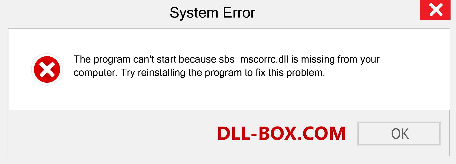  sbs_mscorrc.dll file is missing?. Download for Windows 7, 8, 10 - Fix  sbs_mscorrc dll Missing Error on Windows, photos, images